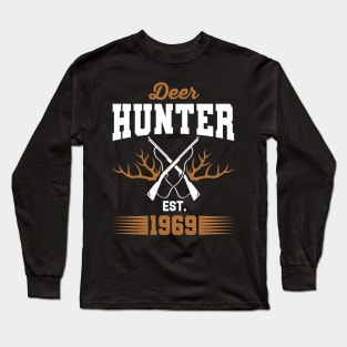 Gifts for 52 Year Old Deer Hunter 1969 Hunting 52th Birthday Gift Ideas Long Sleeve T-Shirt